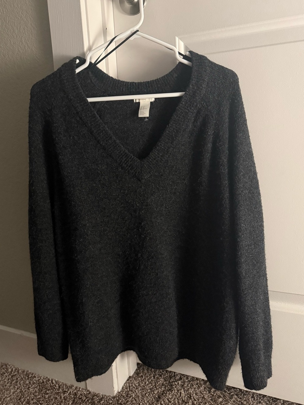 H&M V-Neck Oversized Sweater Dark Grey